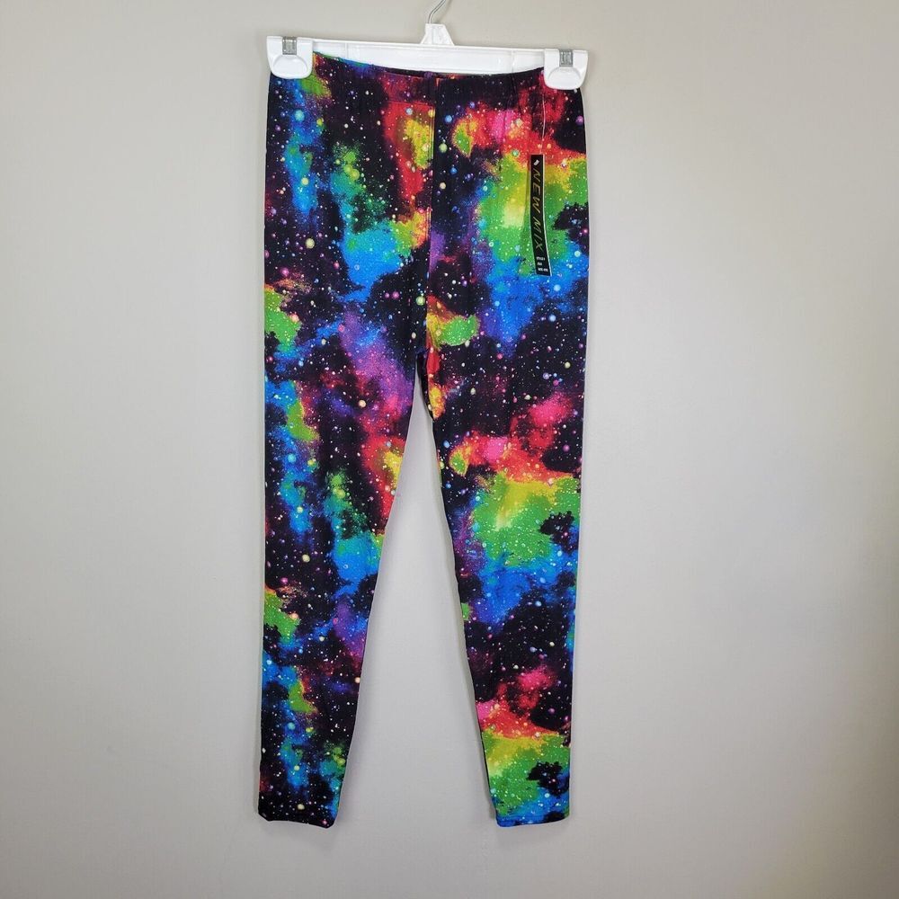 Rainbow Galaxy Polyester Spandex Ankle Leggings One‎ Size Fits All